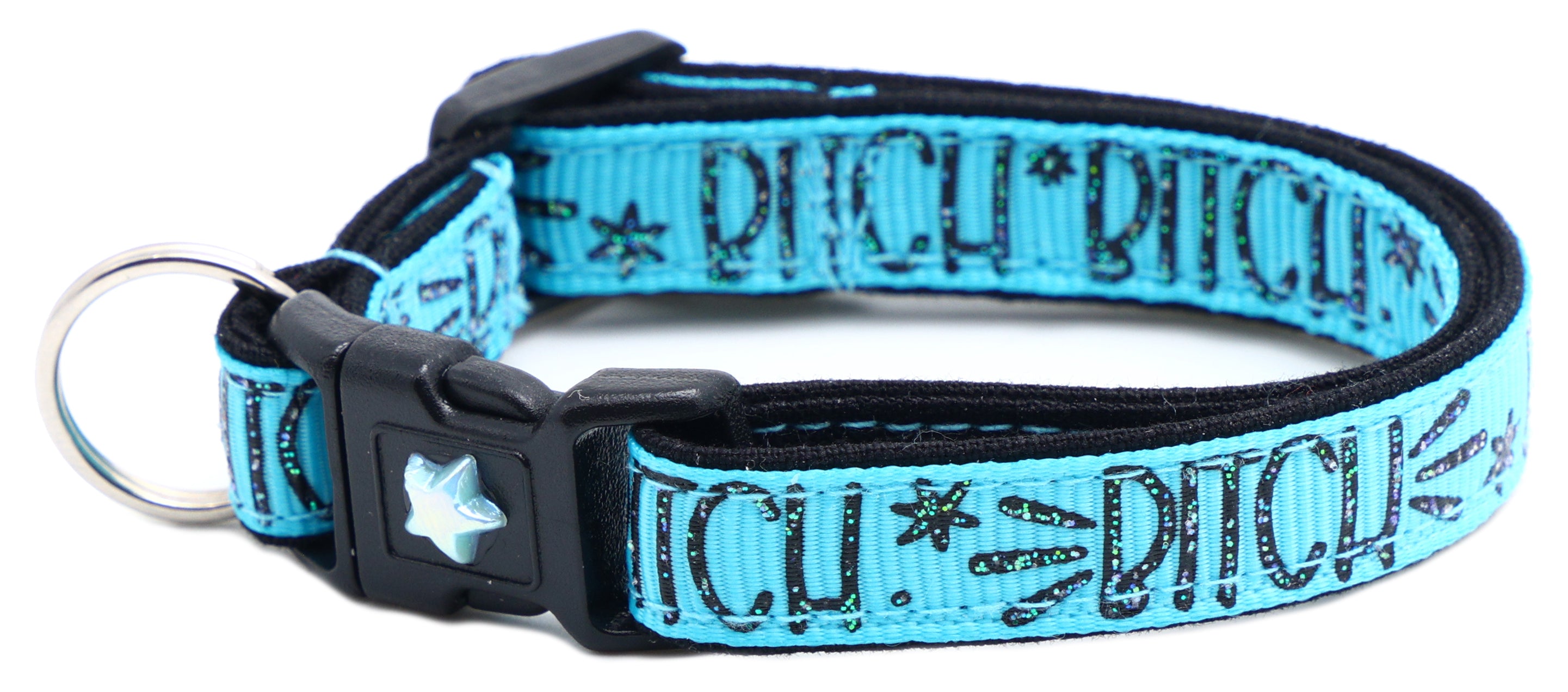 Bitch 2 Breakaway Cat Collar in reinforced cotton with breakaway clips and removable bell, available in various sizes.